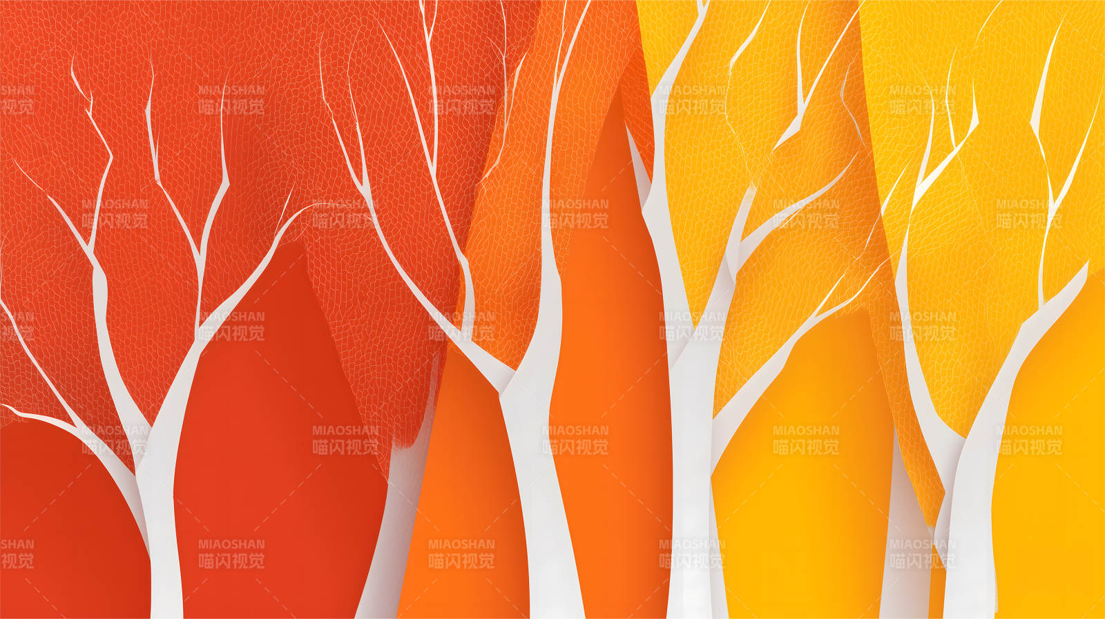 秋日树木剪影艺术感图片