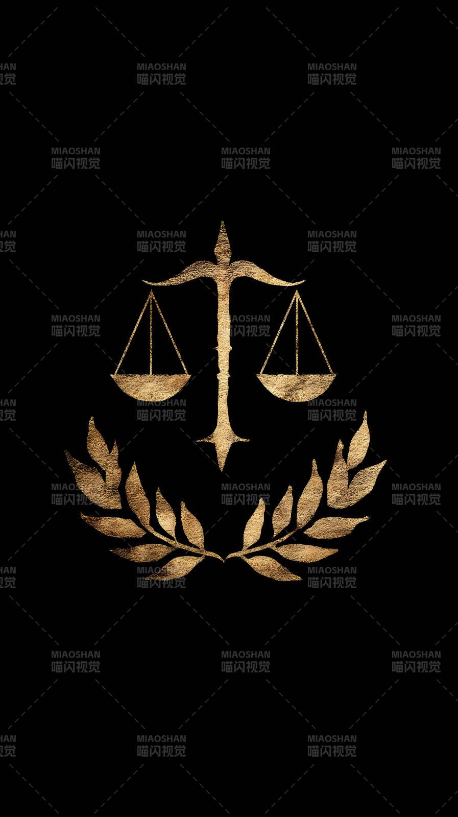 金色天平与橄榄枝图片