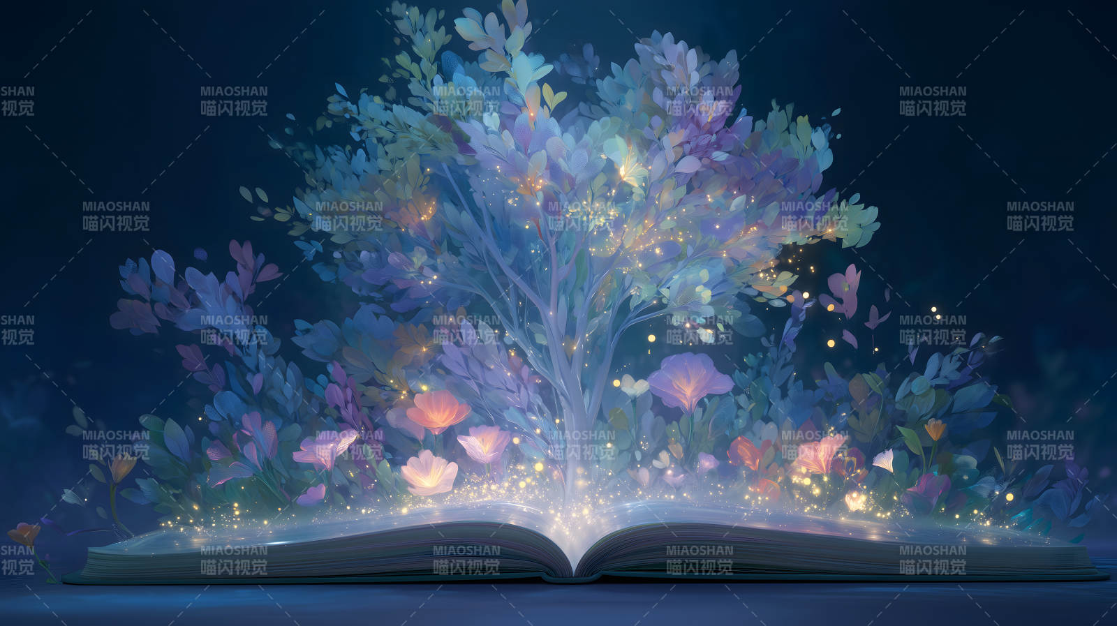 书本绽放的花园图片