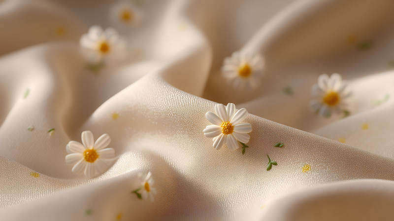 柔软丝绸上的小雏菊图片