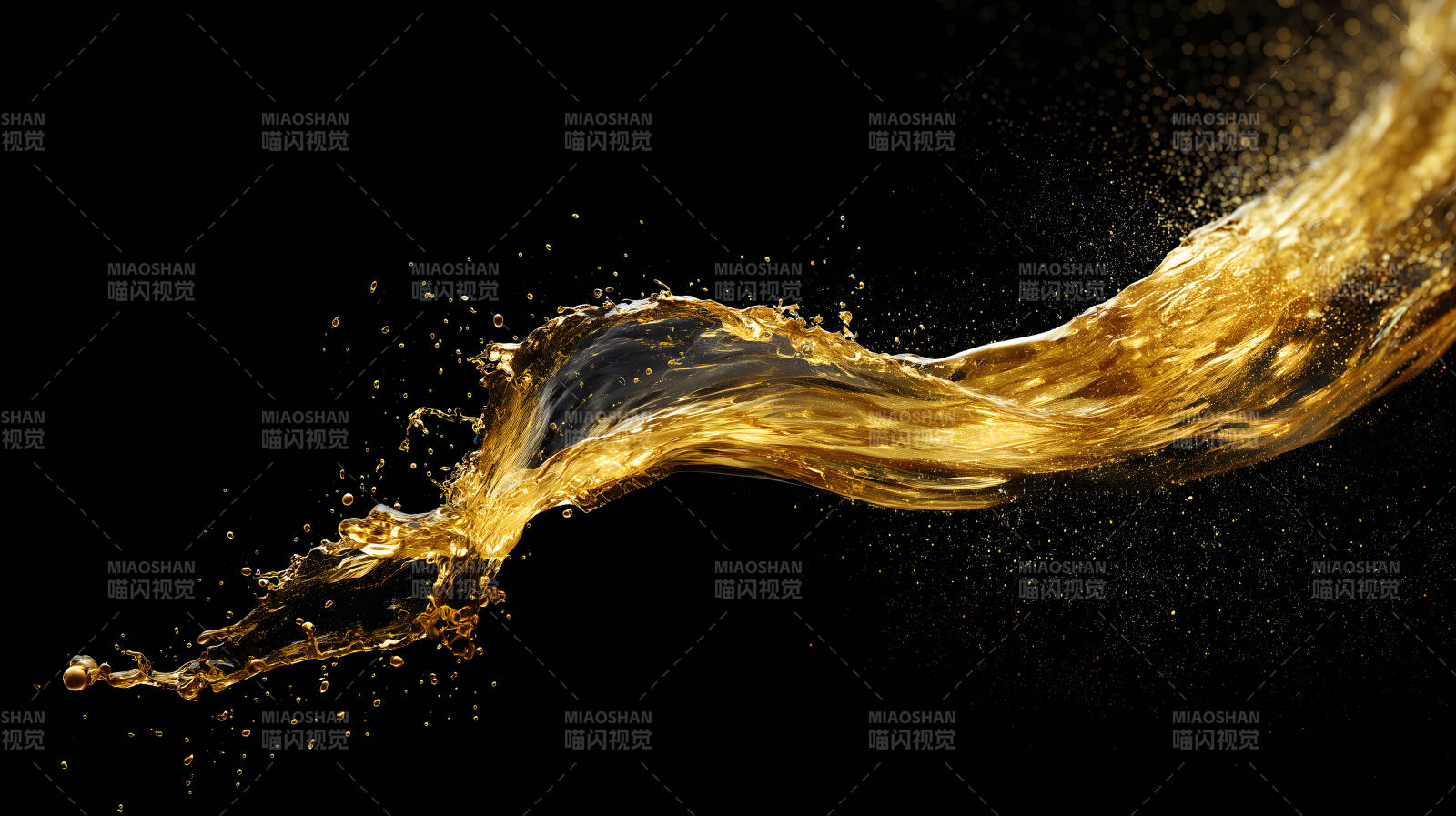 金色液体飞溅的艺术图像图片