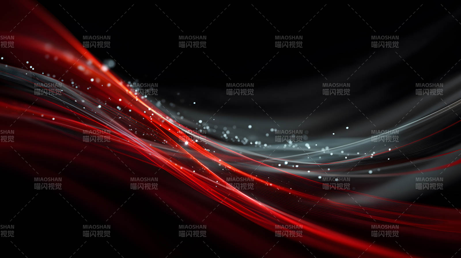 红色线条交织于黑色背景之上图片