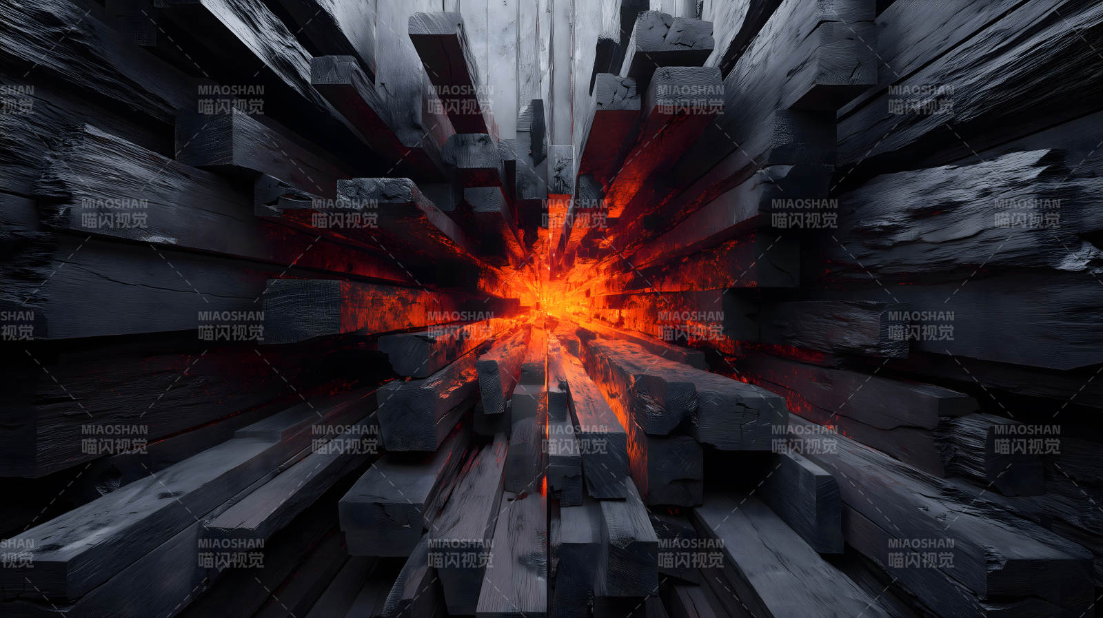 黑木爆发燃烧特效图片