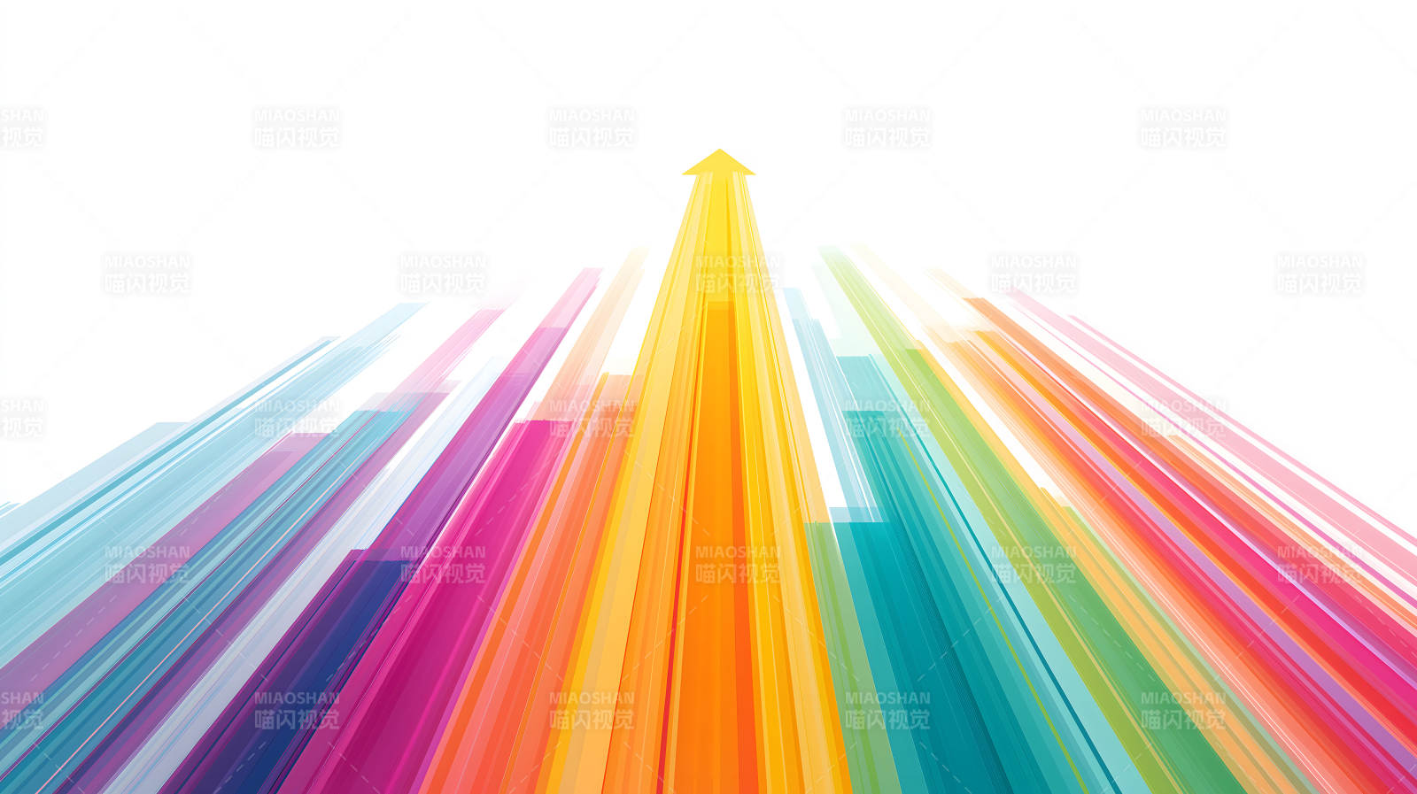 彩色线条向上箭头图片