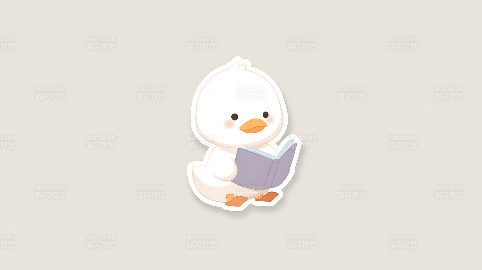 可爱小鸭子在认真读书图片