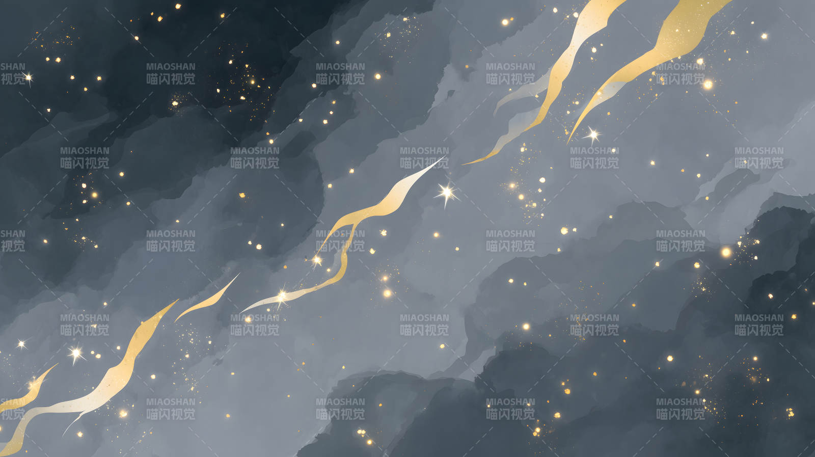 星空与金色流纹图片