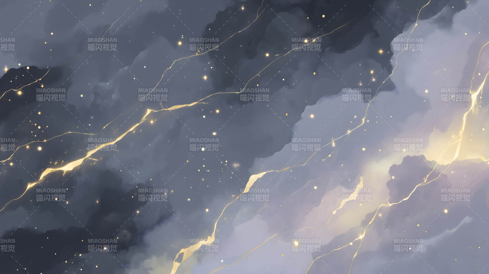 深邃星空金色纹理水彩画图片