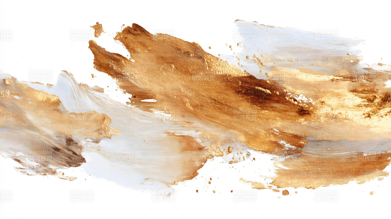 金色与白色的抽象绘画笔触感强烈图片