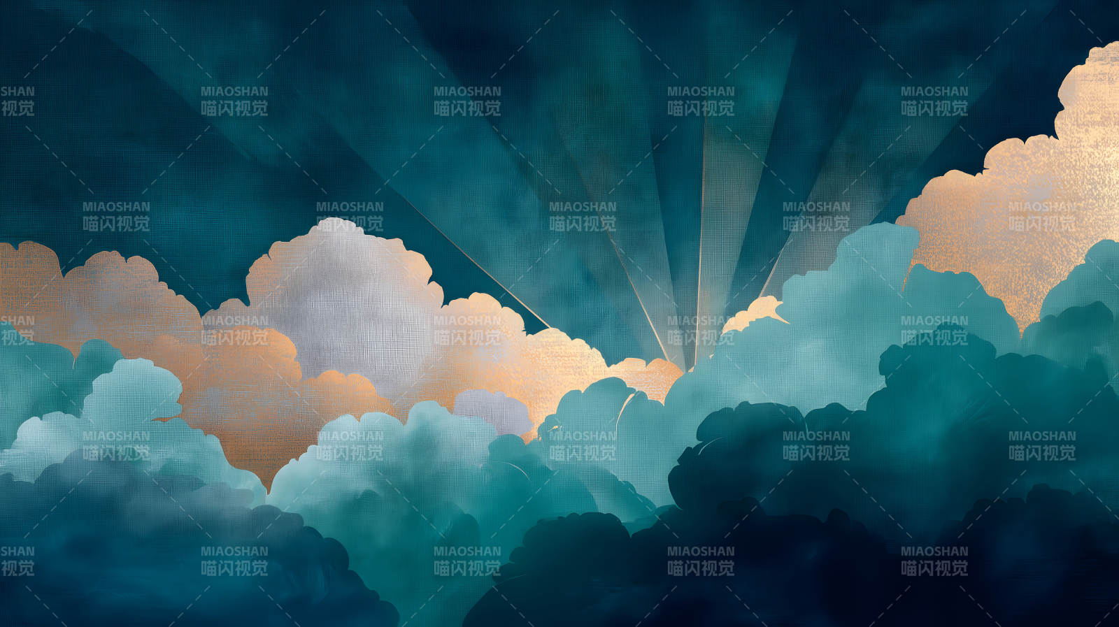 云层光线唯美艺术画图片