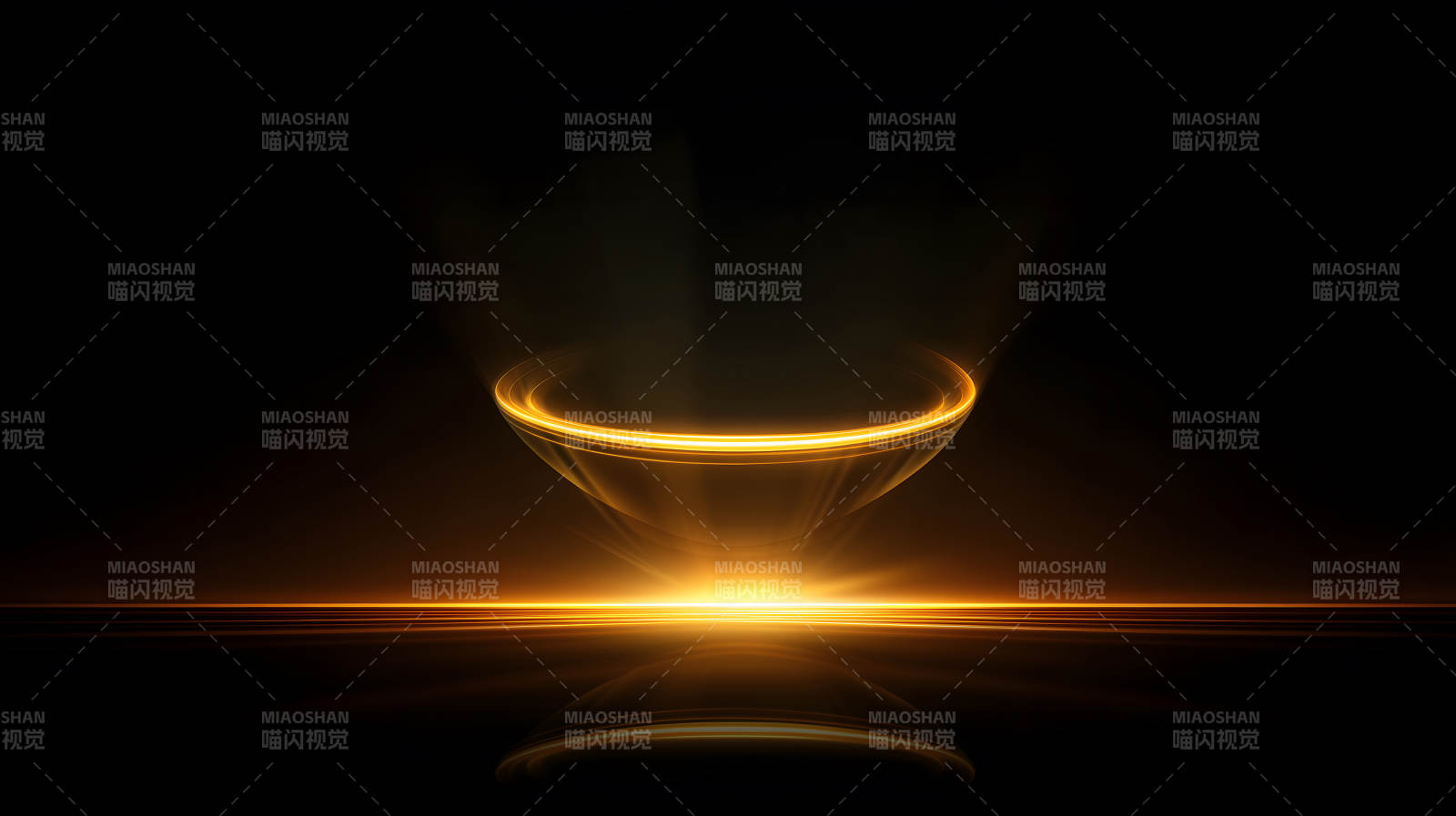 发光光环中的抽象金杯图片