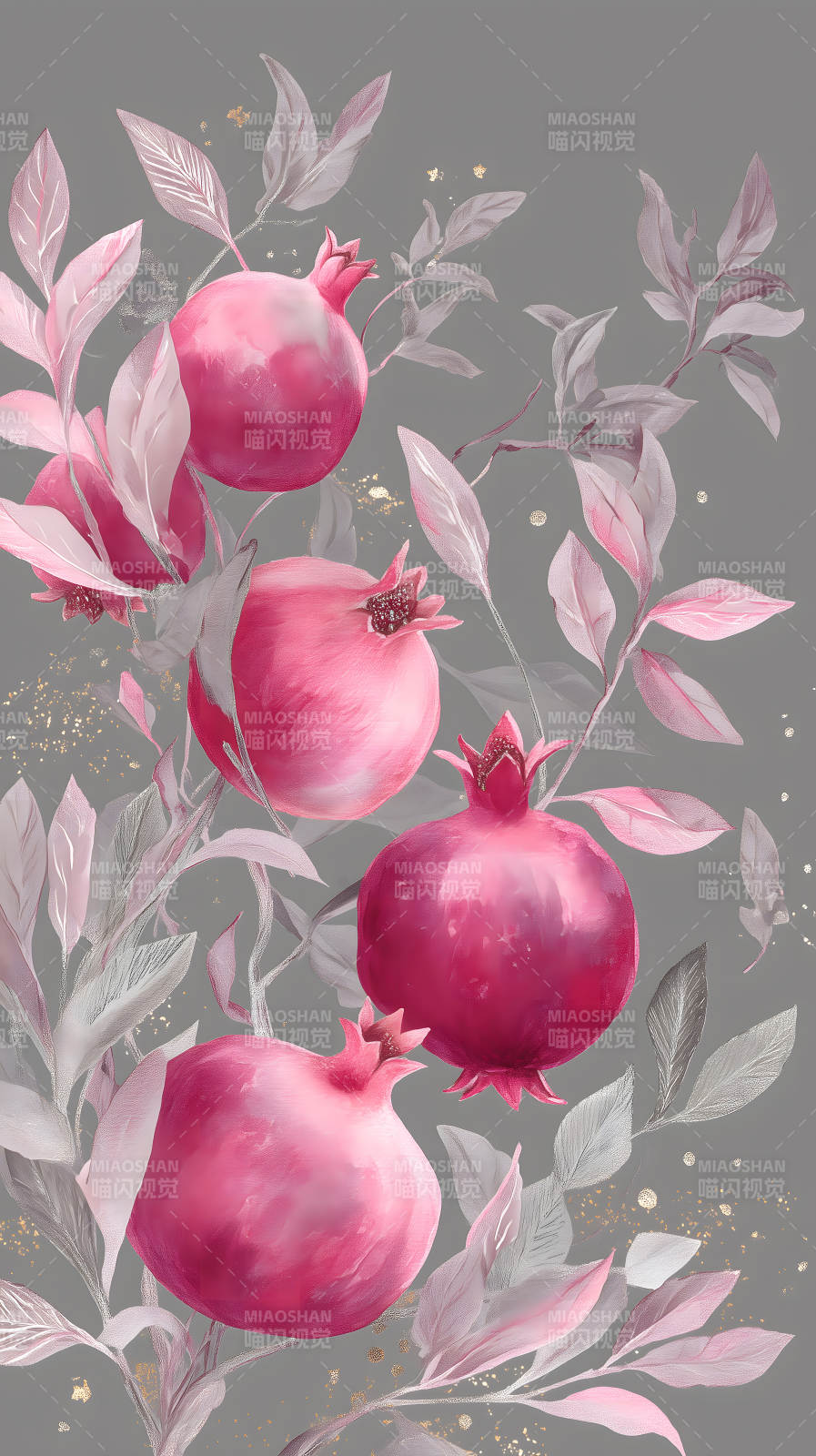 粉色石榴唯美意境图图片