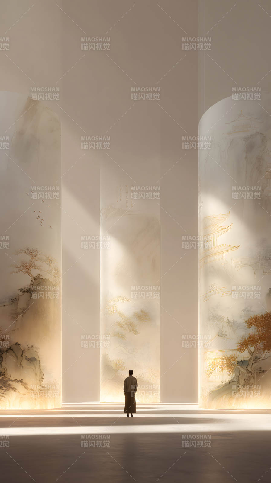 东方意境空间沉思者图片