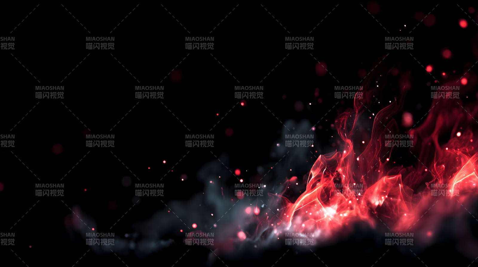 燃烧的火焰与烟雾特效图片