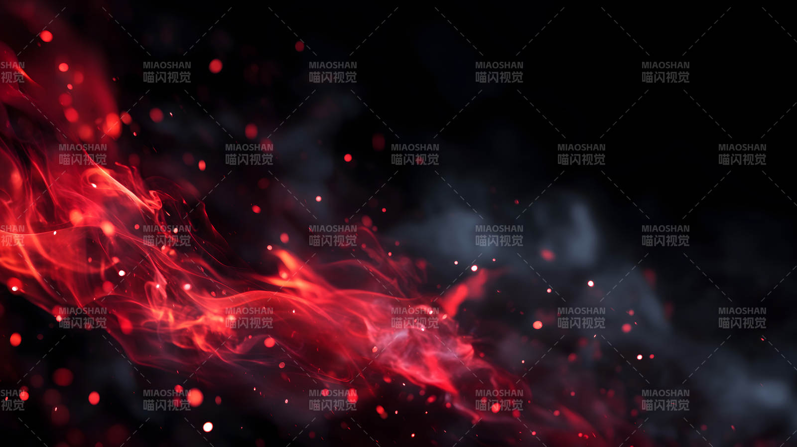 火焰红光弥漫黑暗背景下的抽象艺术图片