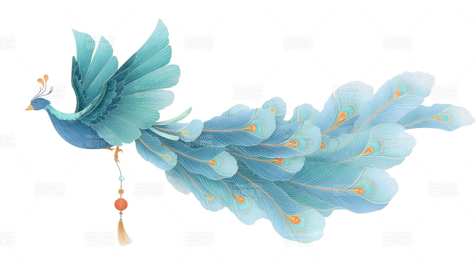 蓝孔雀飞舞图美轮美奂图片