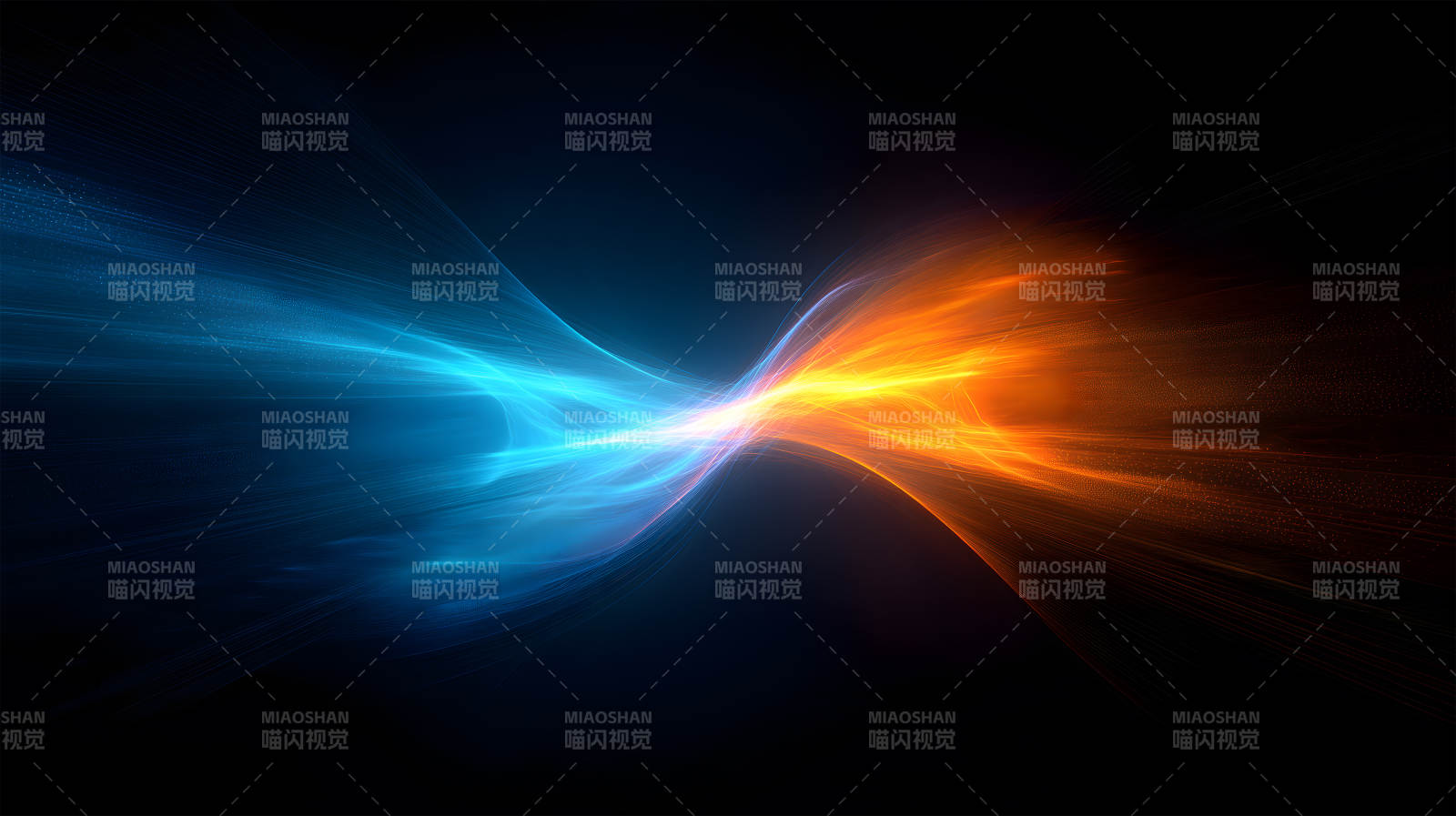 蓝色与橙色光线的抽象背景设计图片