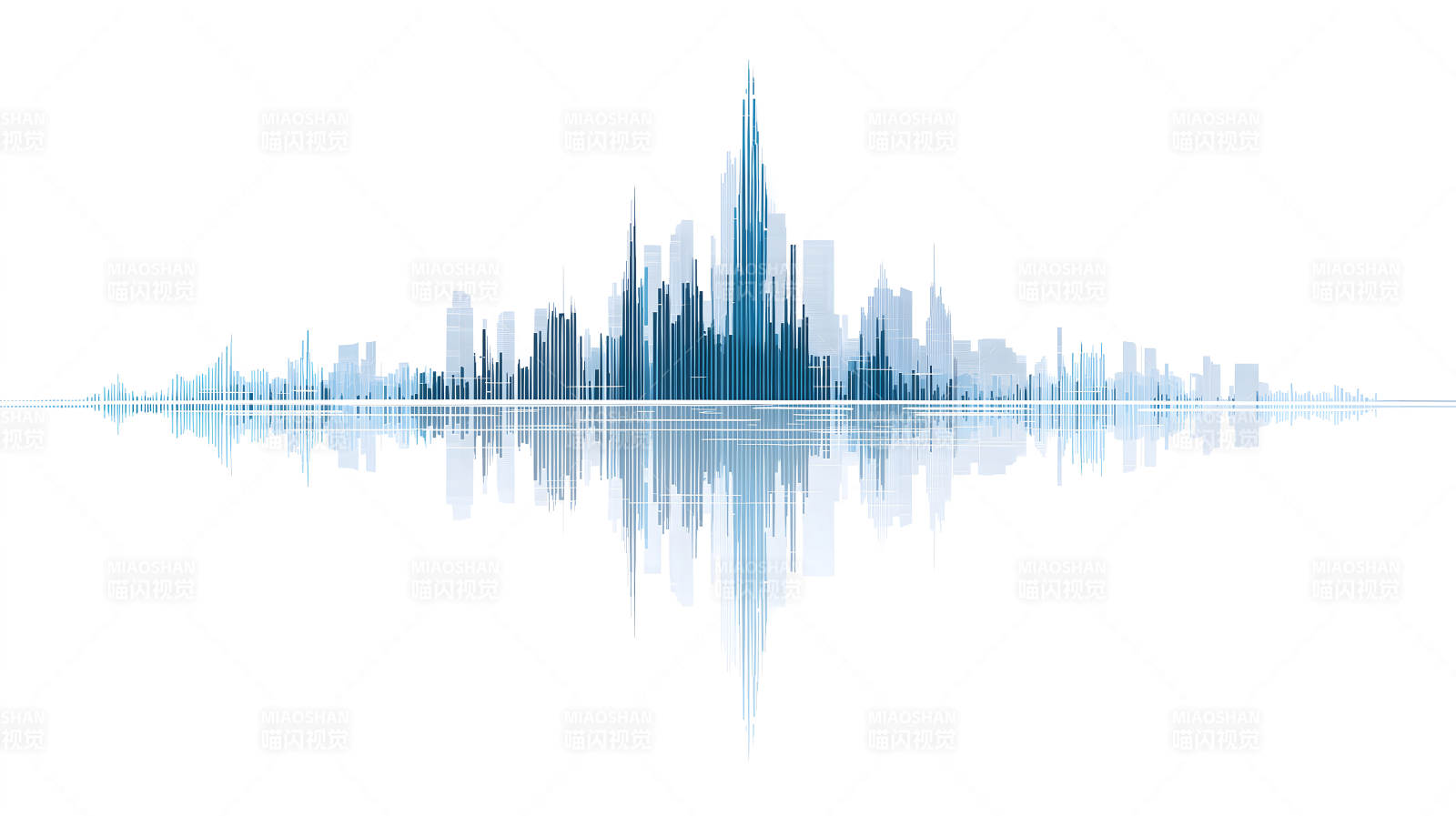 城市天际线与倒影图片