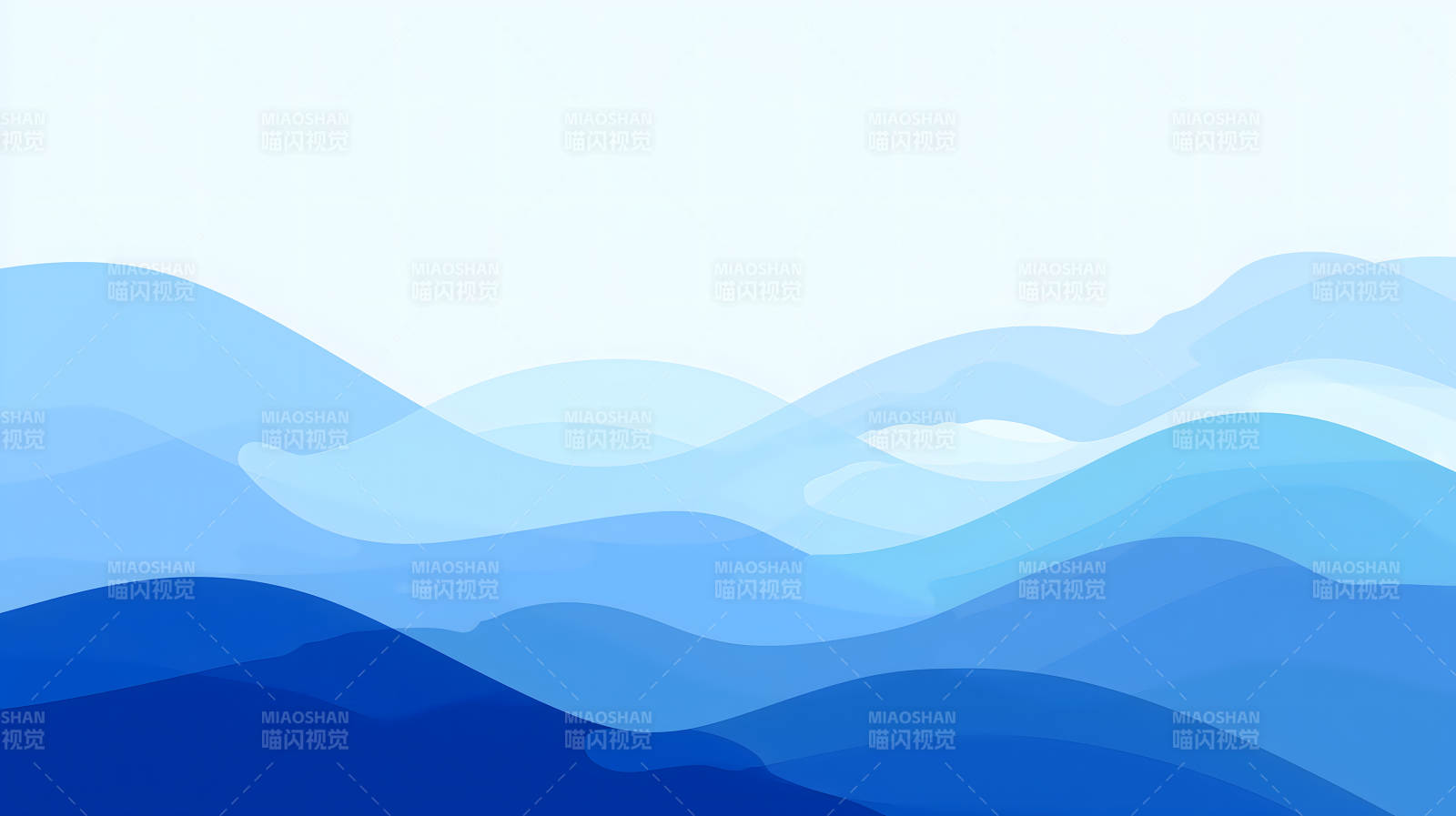 蓝色山峦抽象风景画图片