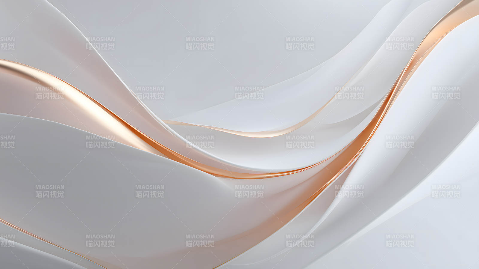 抽象白色曲线搭配金色线条图片