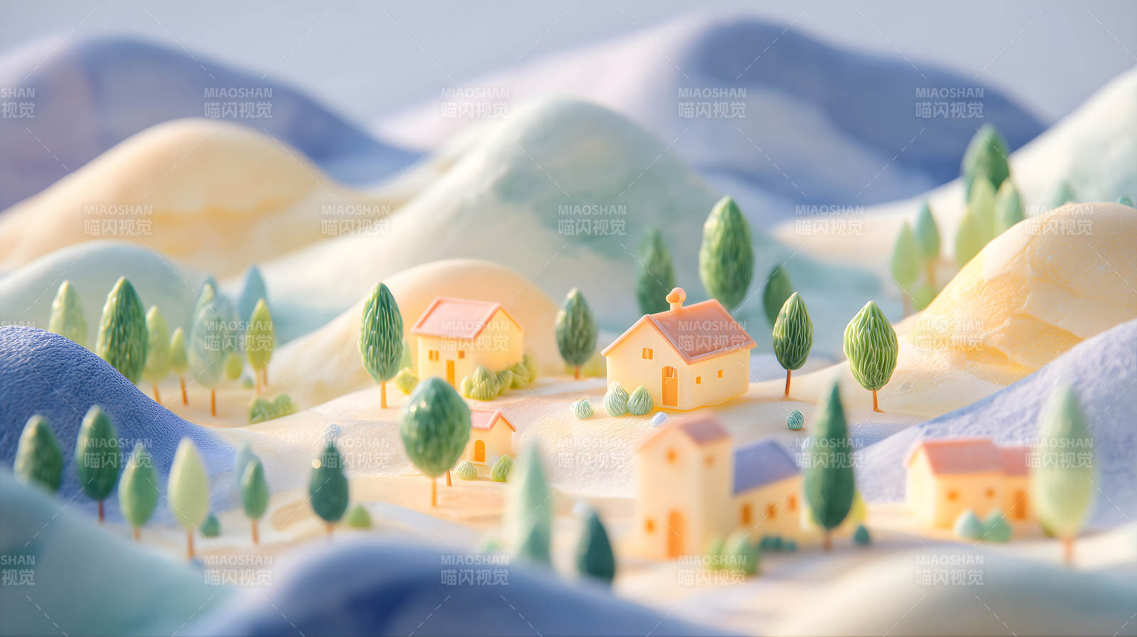 梦幻乡村风景微缩模型图片