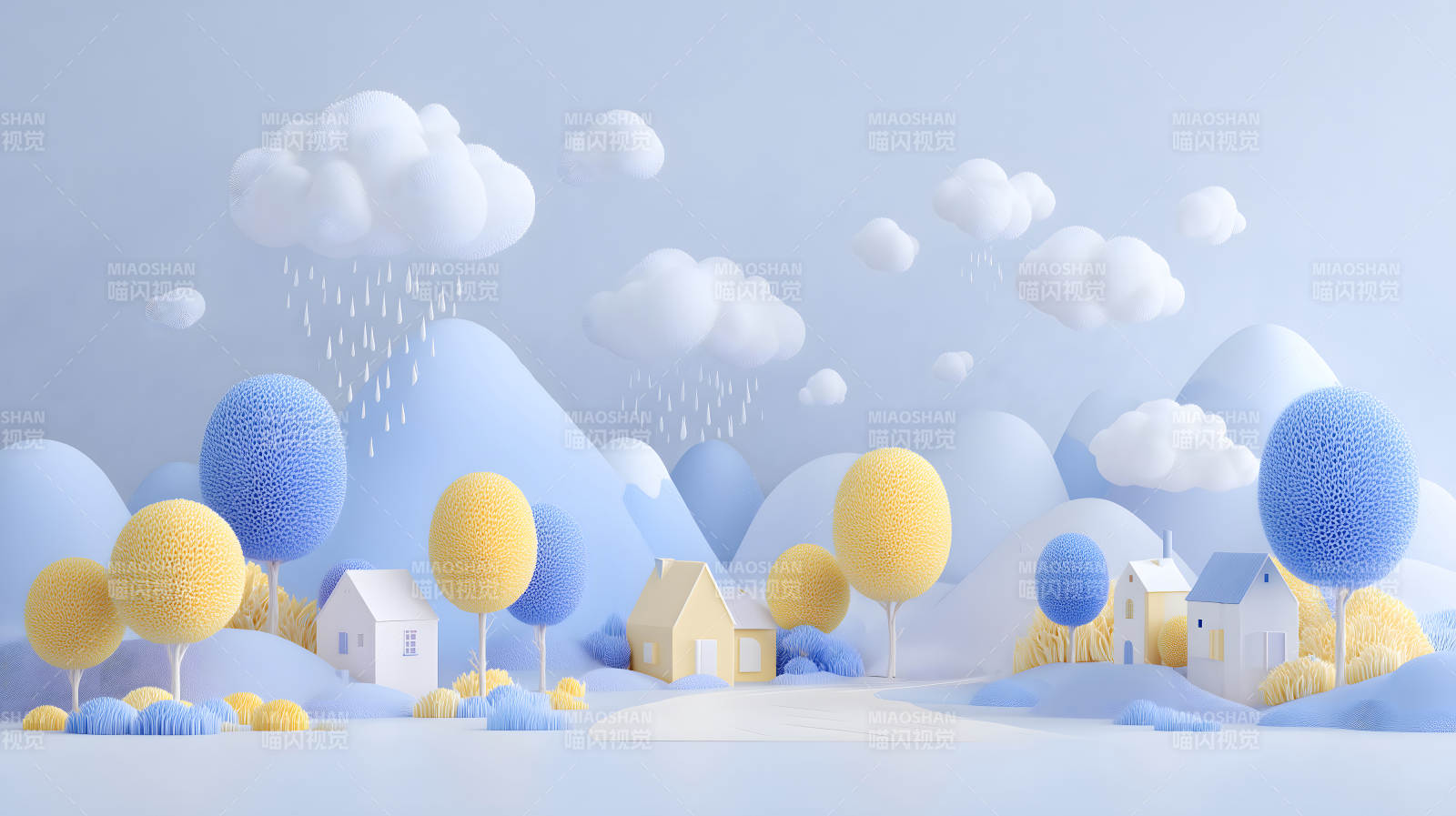 梦幻卡通小镇风景图片