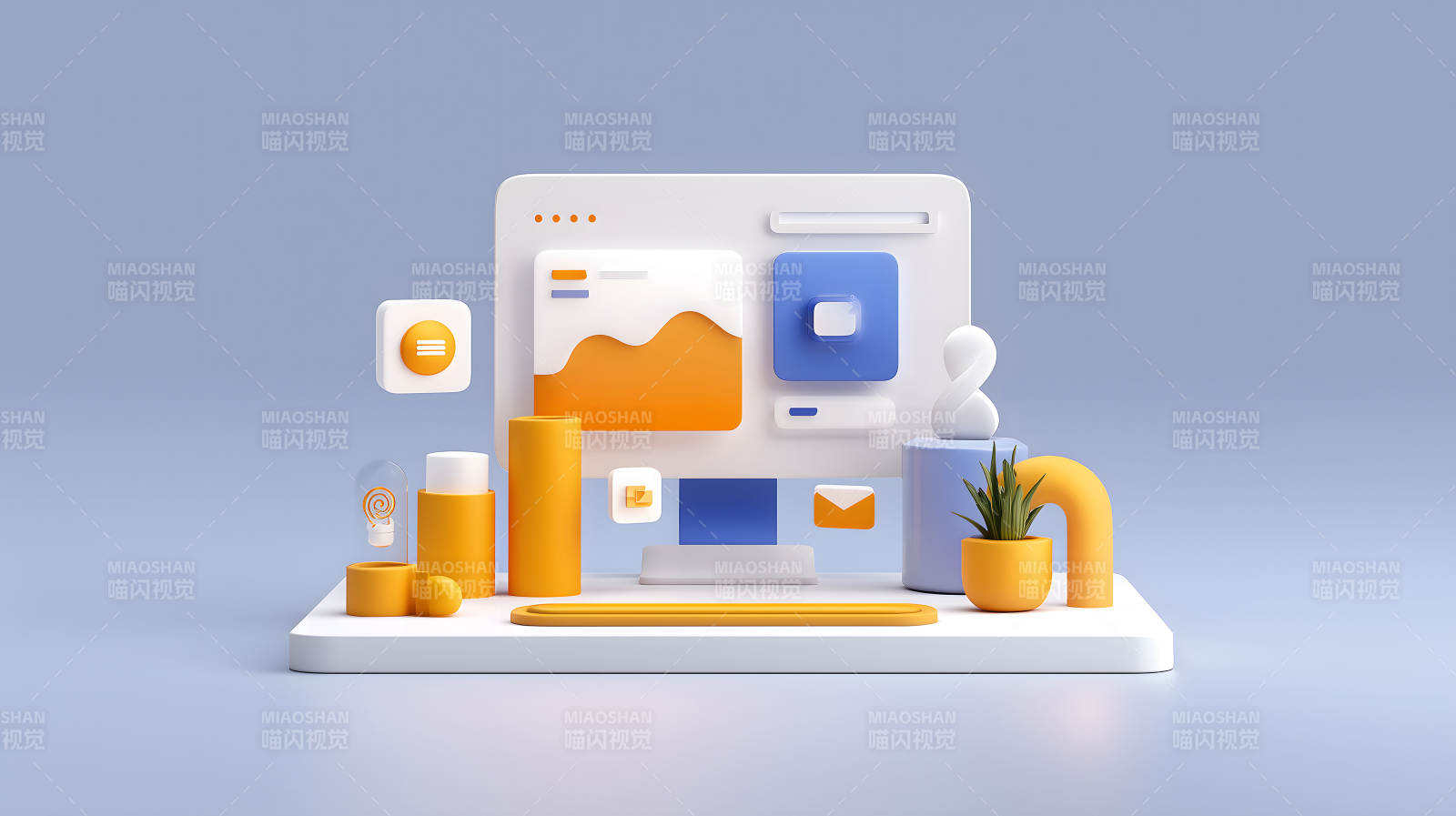 简约电脑设计风格创意图片