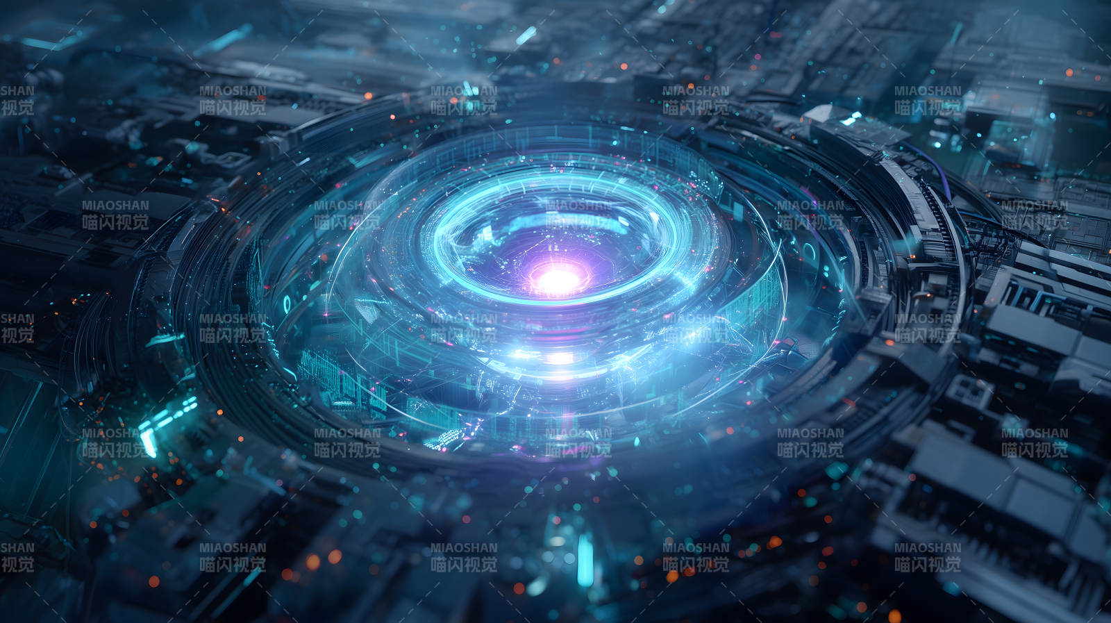 科幻未来感科技装置发光图片