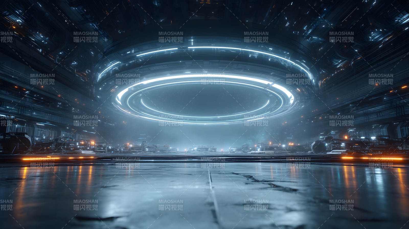 未来科技空间站宏伟场景图片