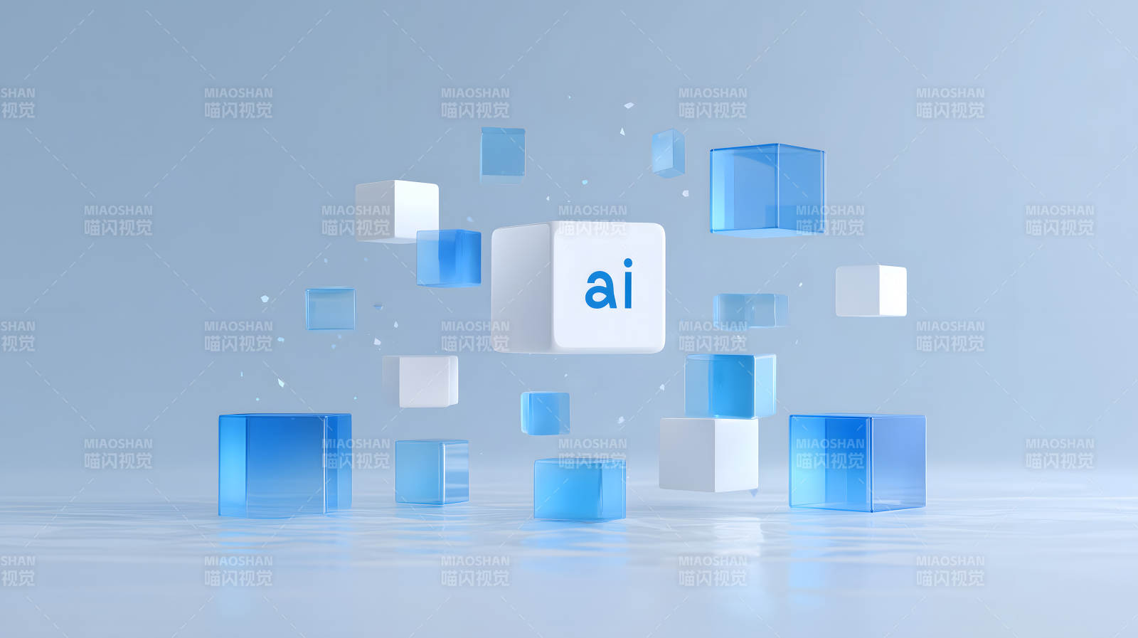 AI技术立方体艺术设计图片