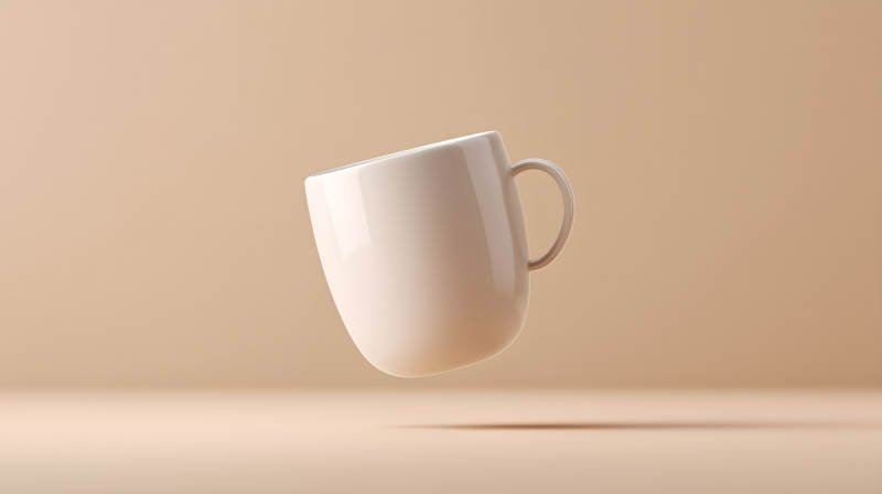 悬空茶杯简约艺术感图片