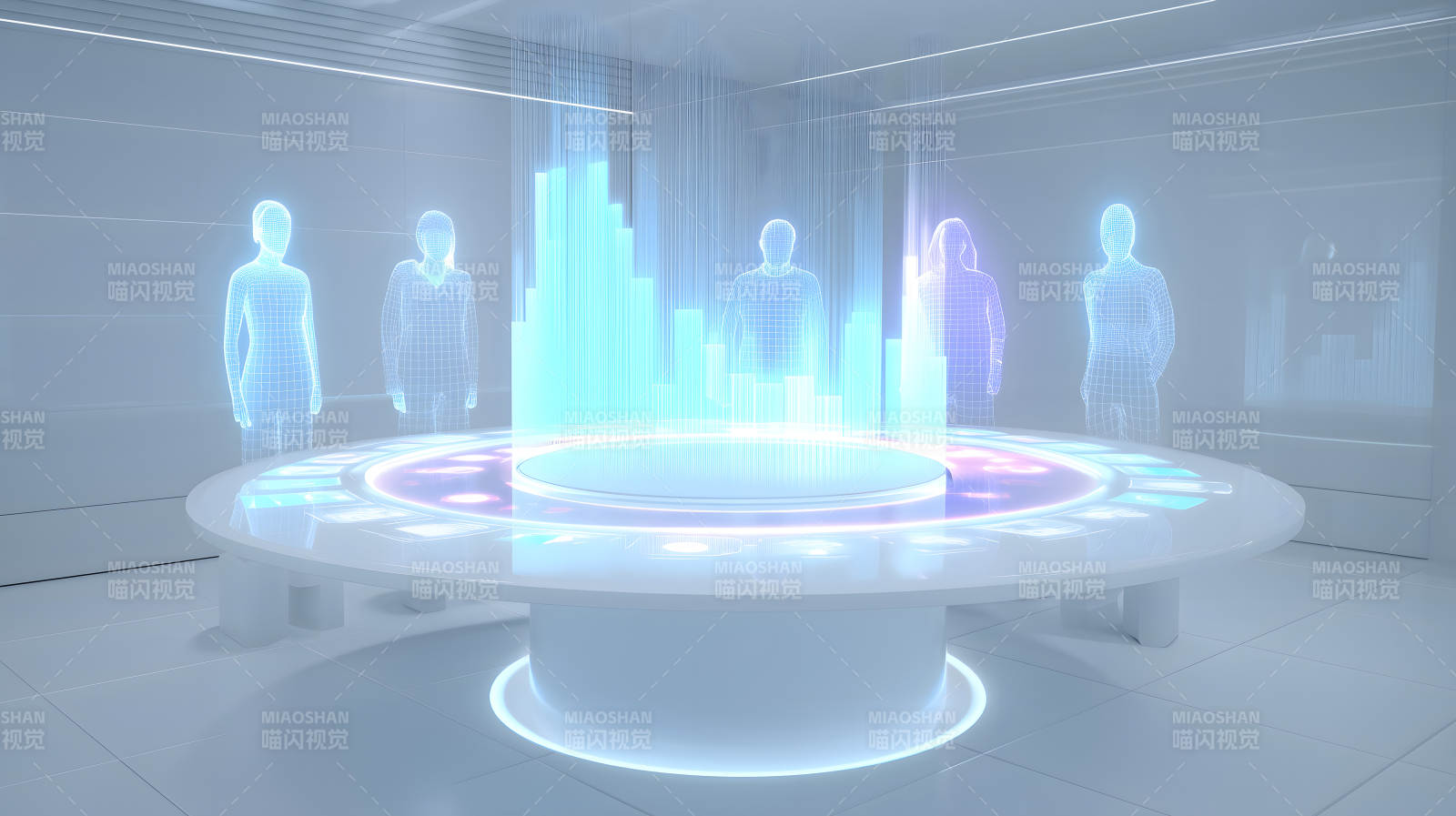 未来科技会议室场景呈现图片