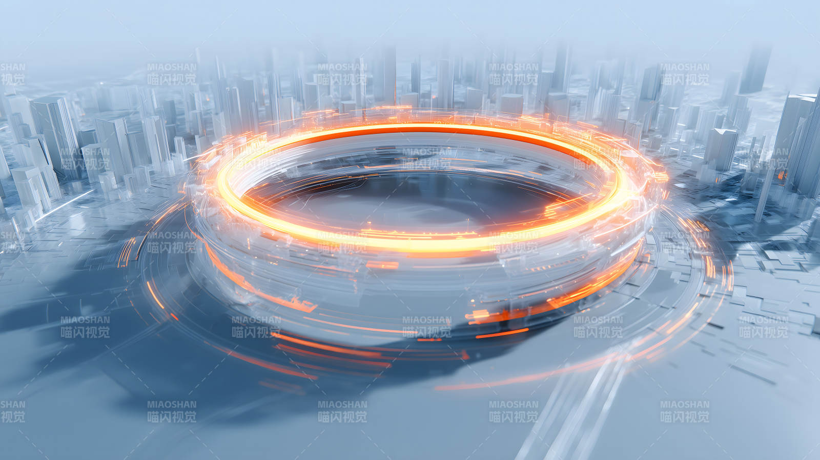 未来城市科技感光环图片