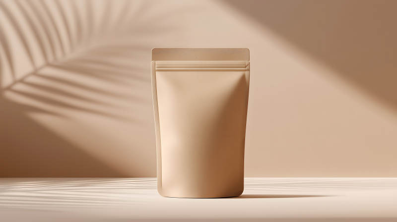 包装袋展示棕色背景植物影子图片