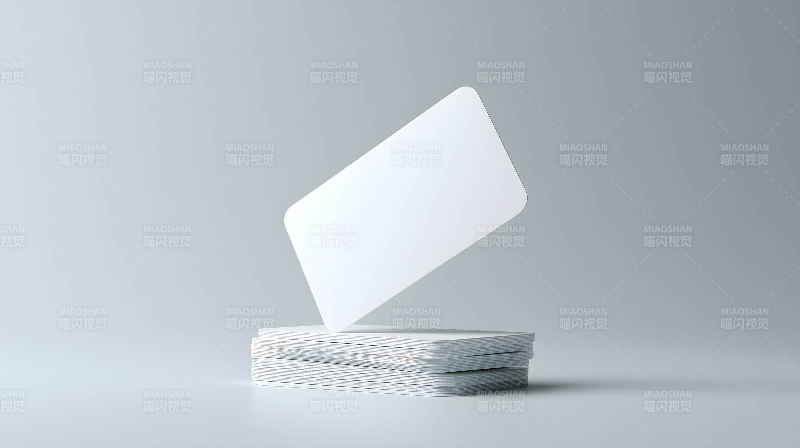 堆叠名片悬浮展示设计图片