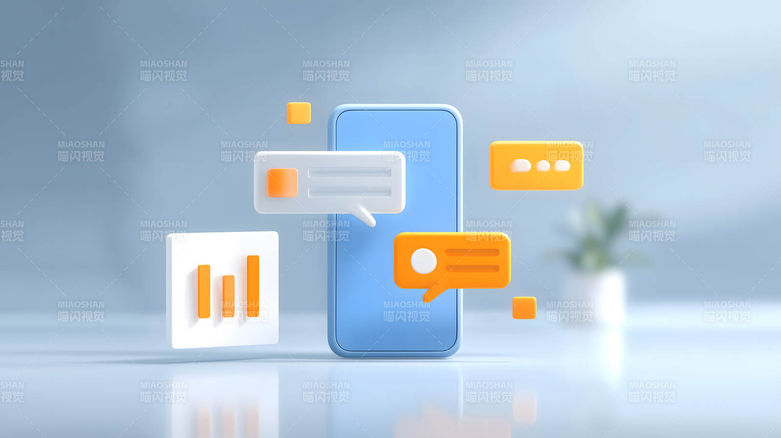 手机消息聊天和数据图标设计图片