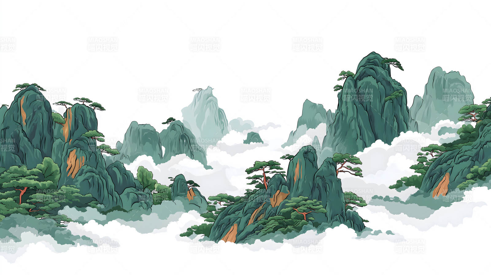 山水画意境壮丽景色迷人图片