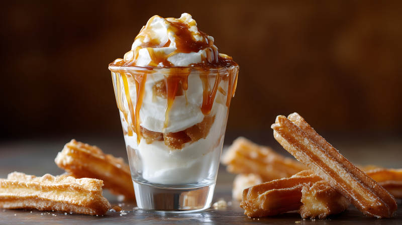 焦糖甜点配炸物图片