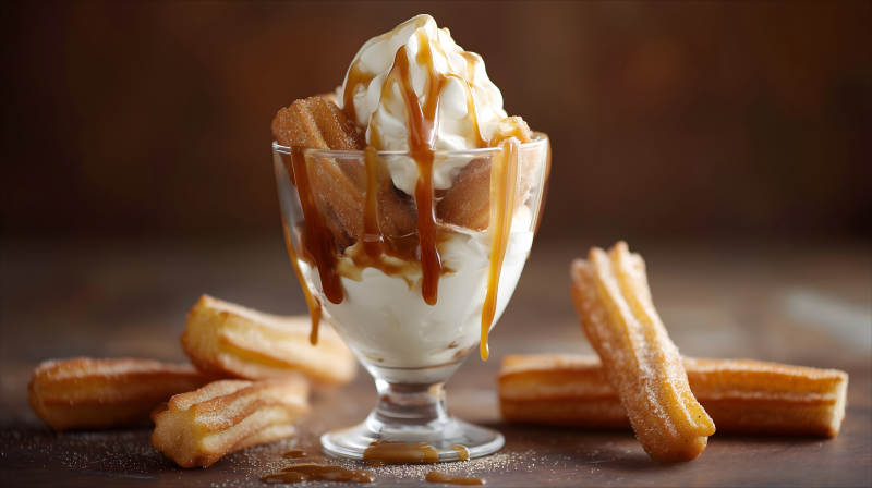 香甜诱人的焦糖奶油甜点图片