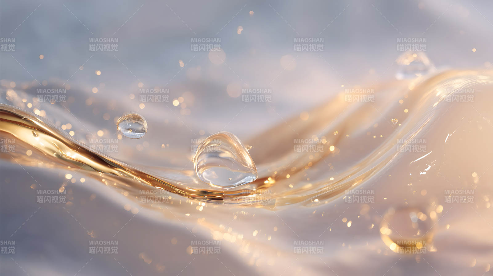 水滴金色波纹唯美画面图片