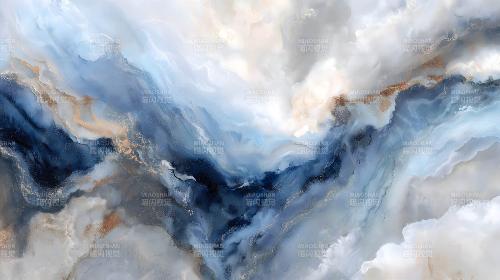 抽象水墨画展现云雾变幻图片