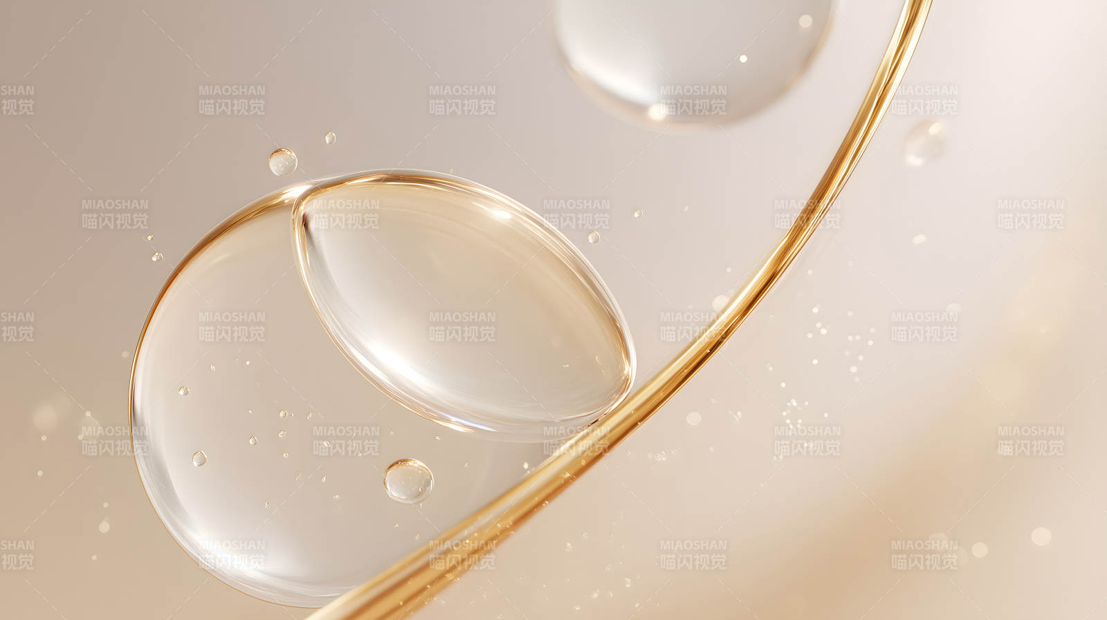 水珠润泽发丝光泽感图片