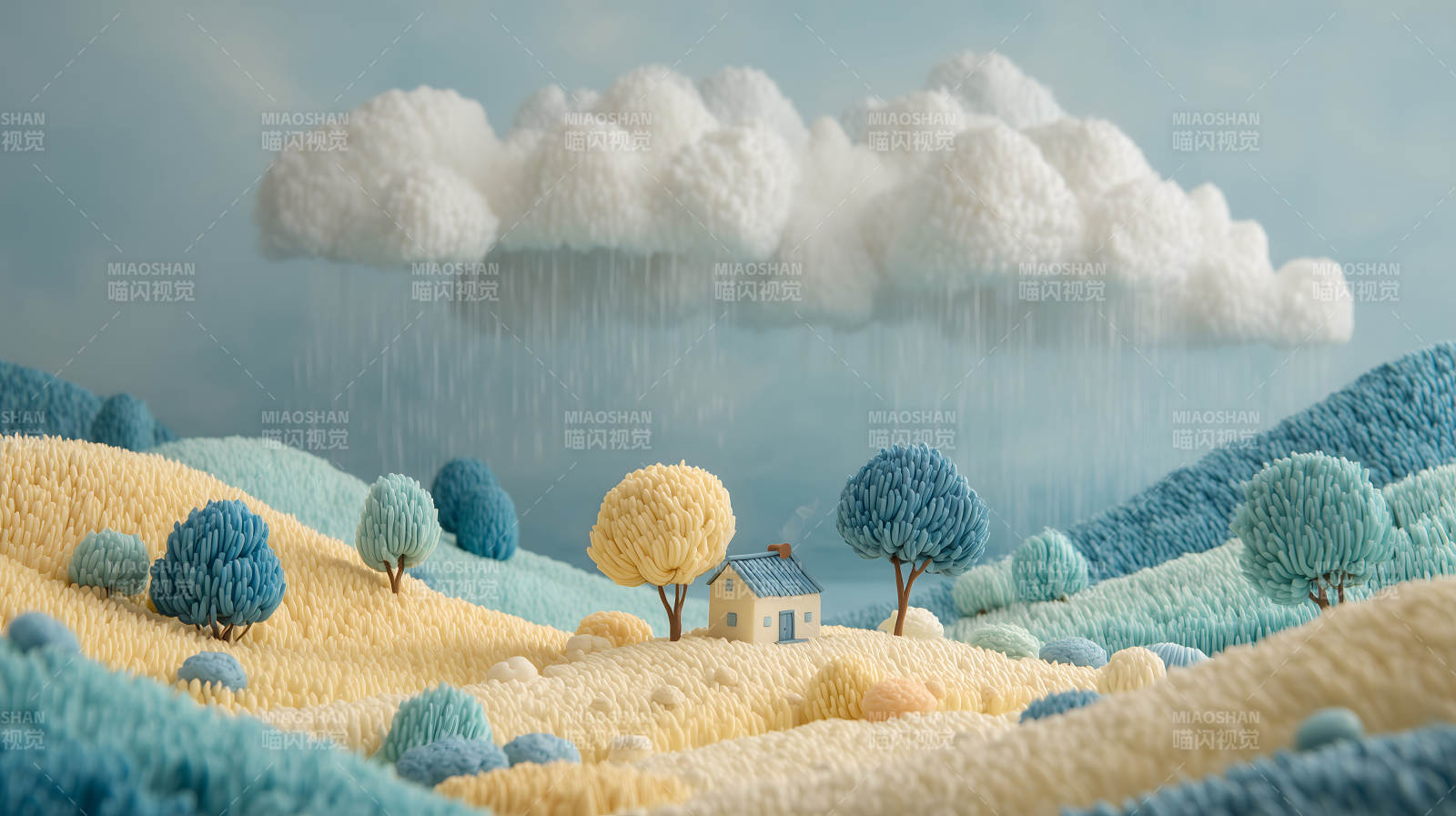 毛茸茸的童话世界小雨淅沥图片