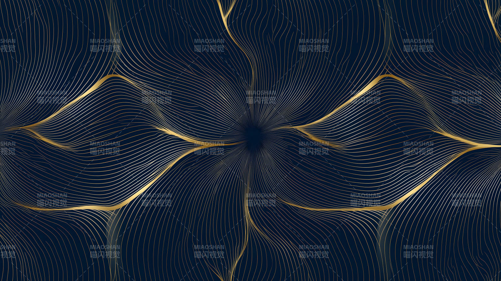 深蓝色背景金色线条抽象图案图片