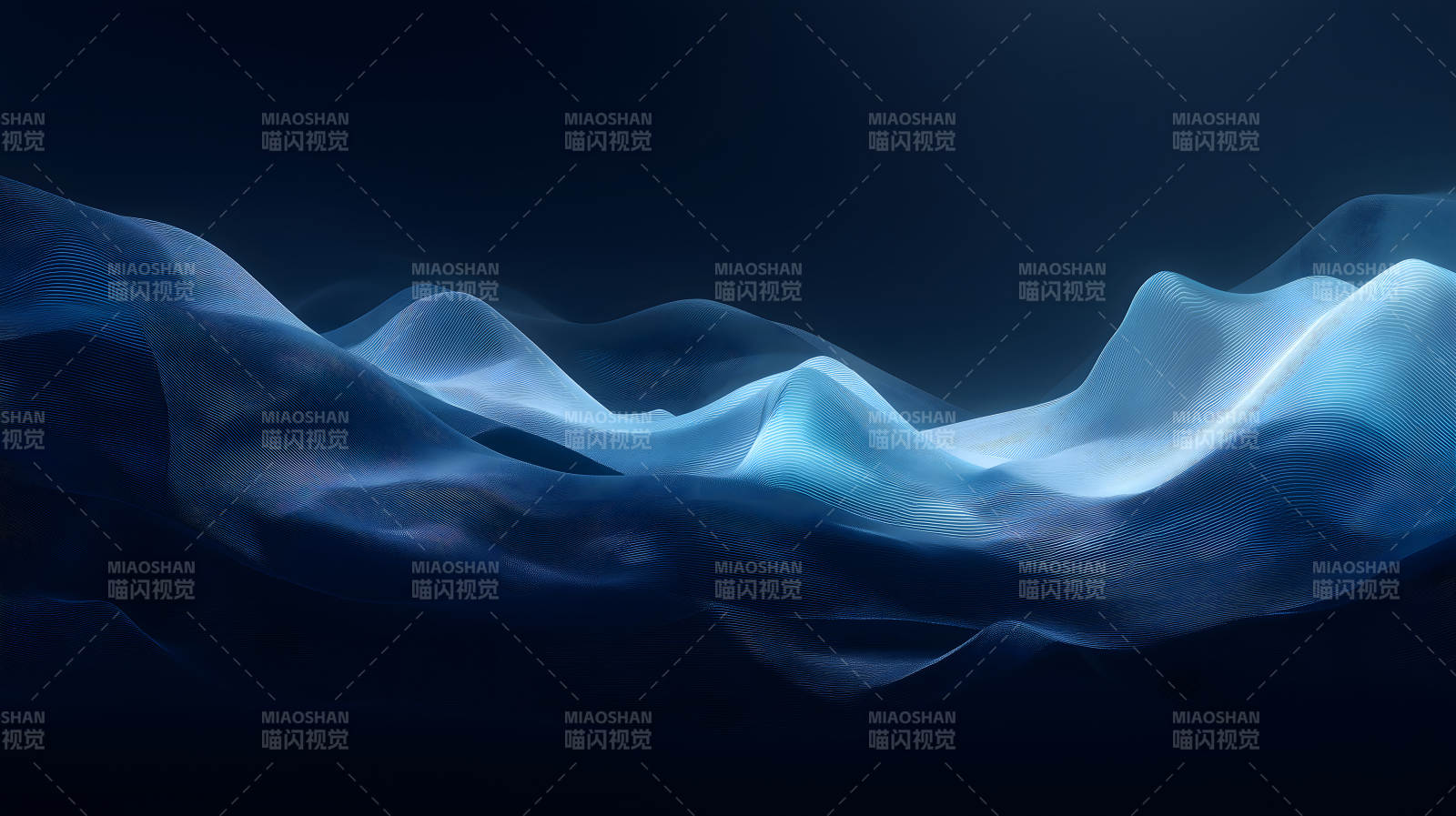 抽象蓝色山脉图案具有层次感图片