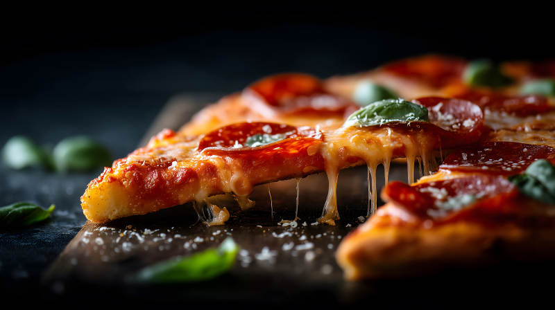 披萨特写香气四溢图片