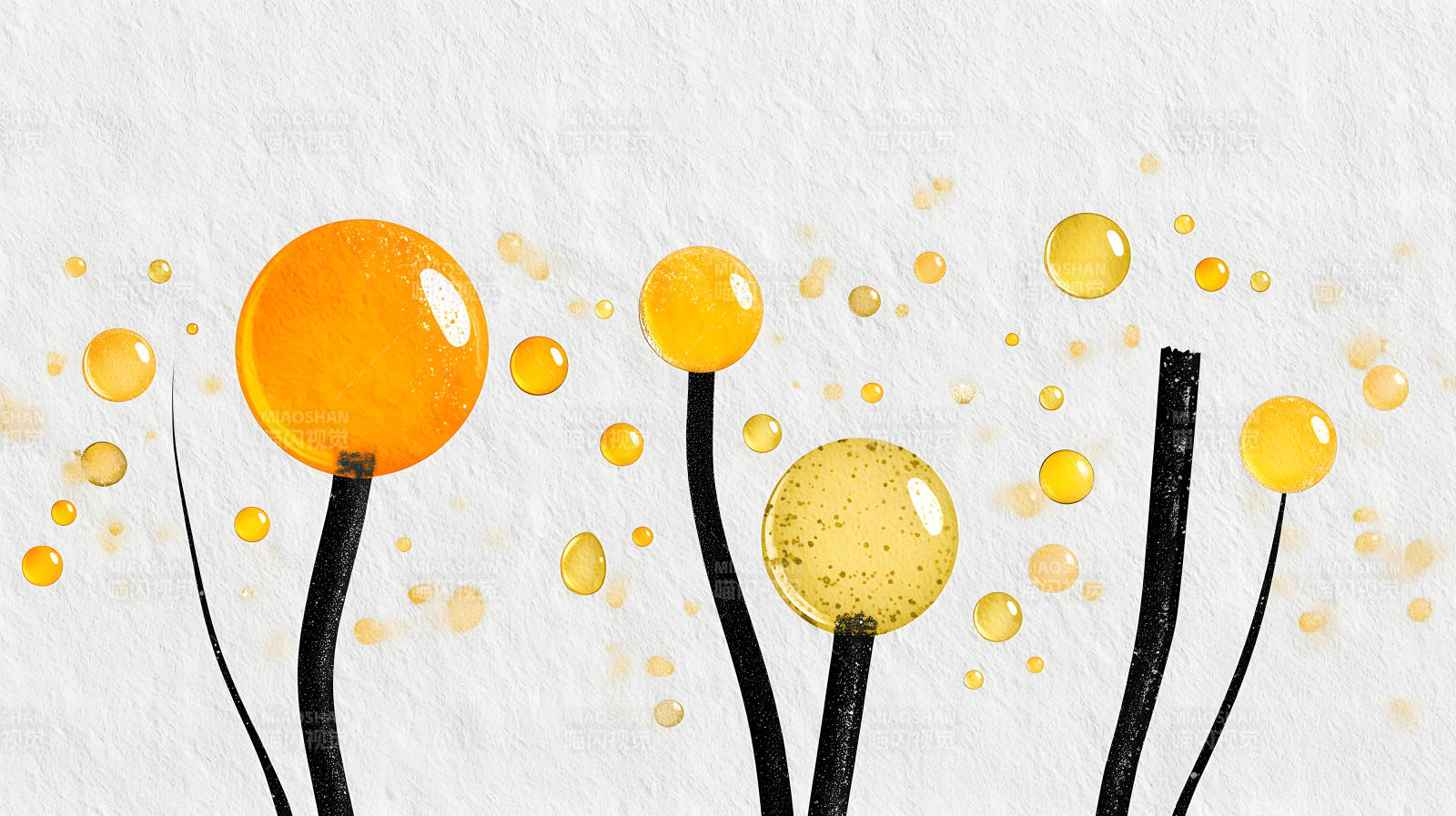 抽象艺术风格的圆形植物图案图片