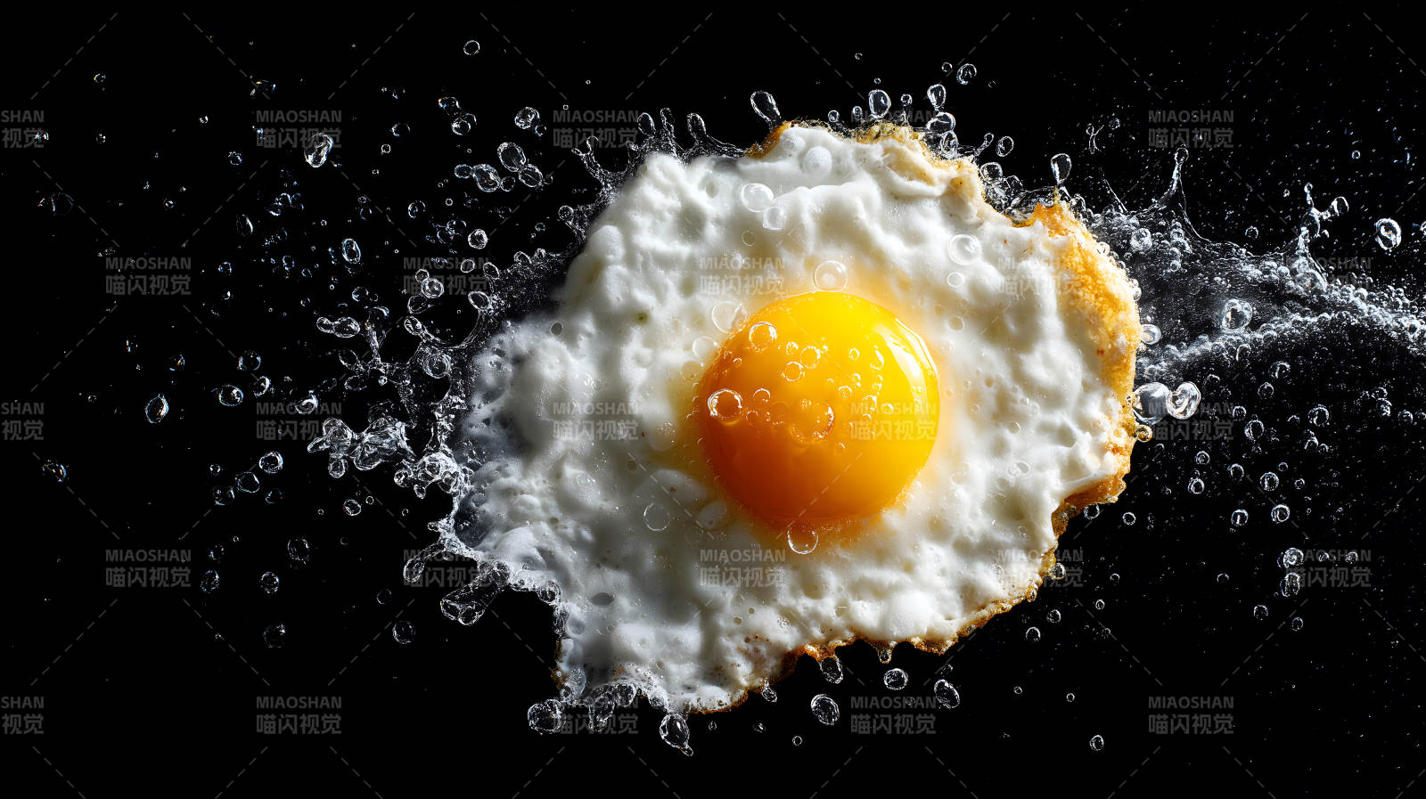 鸡蛋溅水特写图片