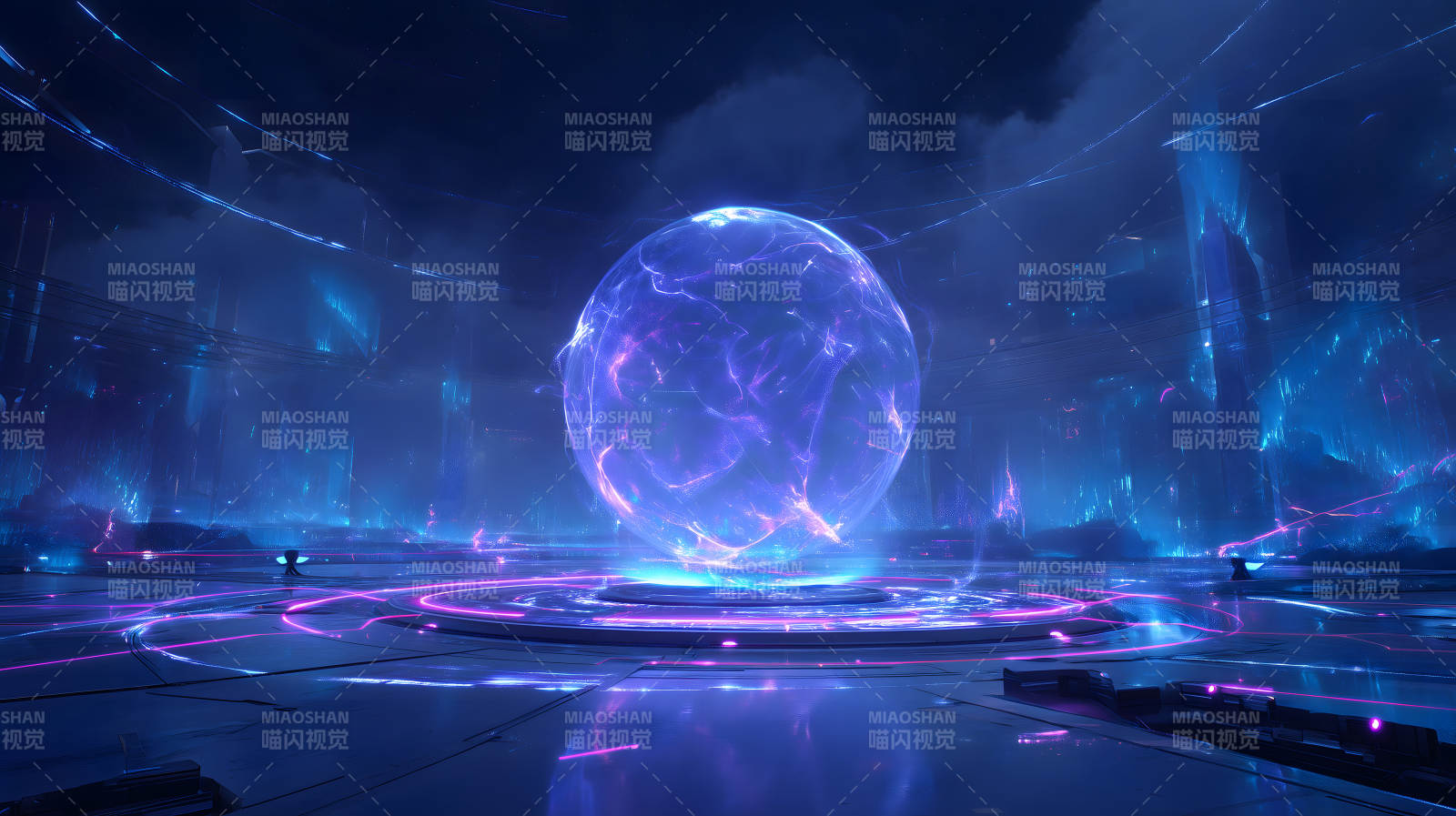 未来科技感能量球场景图片