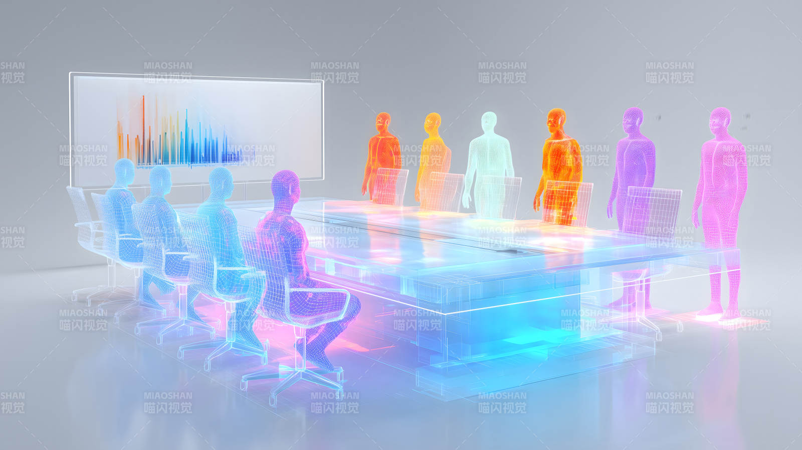 会议室内呈现未来科技感图片