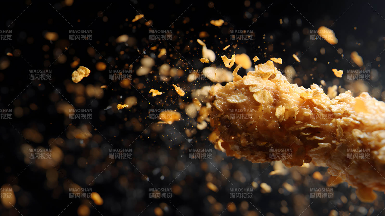 炸鸡腿特写炸裂瞬间图片